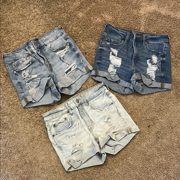 Denim Women Shorts - Light, Medium, and Dark Blue - Picture 2 of 2
